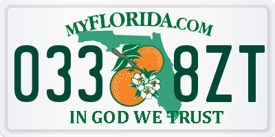 FL license plate 0338ZT