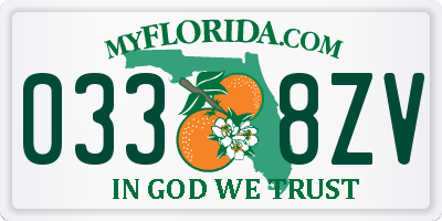 FL license plate 0338ZV
