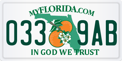 FL license plate 0339AB