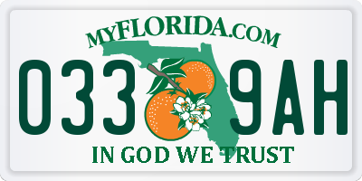 FL license plate 0339AH