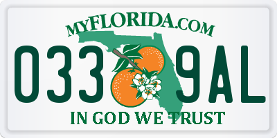 FL license plate 0339AL
