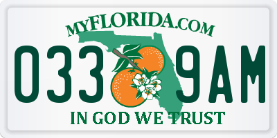 FL license plate 0339AM