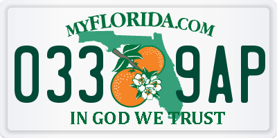 FL license plate 0339AP