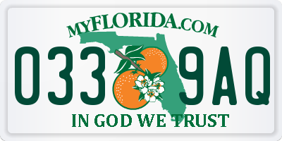 FL license plate 0339AQ