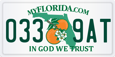 FL license plate 0339AT