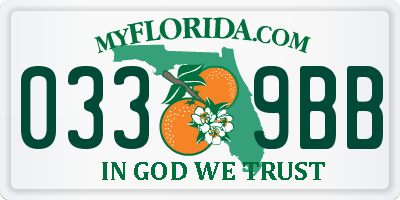 FL license plate 0339BB