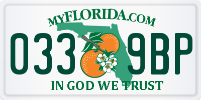 FL license plate 0339BP