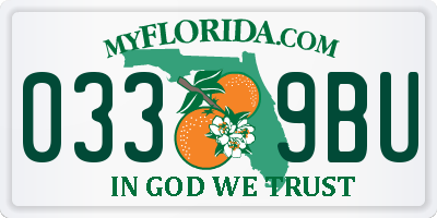 FL license plate 0339BU