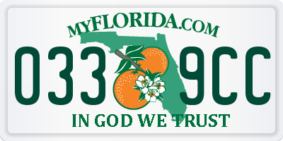FL license plate 0339CC