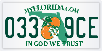 FL license plate 0339CE