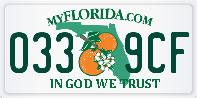 FL license plate 0339CF