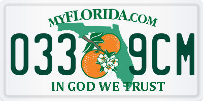 FL license plate 0339CM