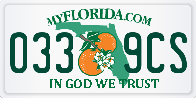 FL license plate 0339CS