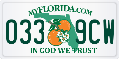 FL license plate 0339CW