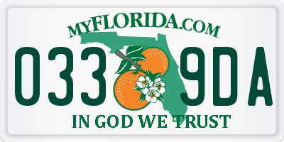 FL license plate 0339DA