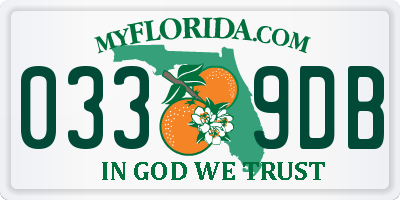 FL license plate 0339DB