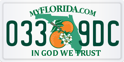 FL license plate 0339DC