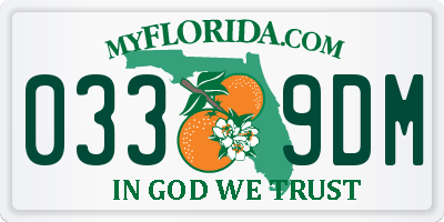 FL license plate 0339DM