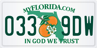 FL license plate 0339DW