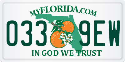 FL license plate 0339EW