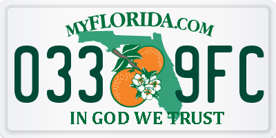 FL license plate 0339FC