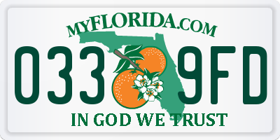 FL license plate 0339FD