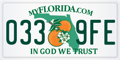 FL license plate 0339FE