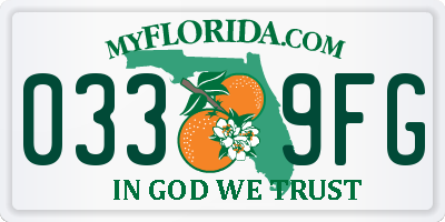 FL license plate 0339FG