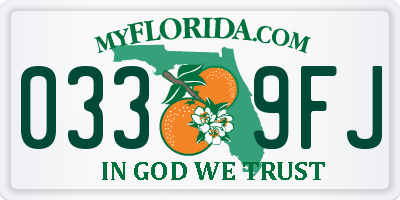 FL license plate 0339FJ