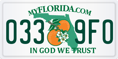 FL license plate 0339FO