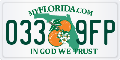 FL license plate 0339FP