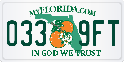 FL license plate 0339FT