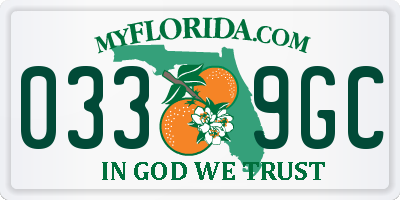 FL license plate 0339GC