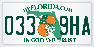 FL license plate 0339HA