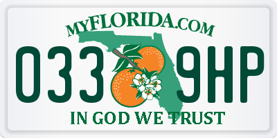FL license plate 0339HP