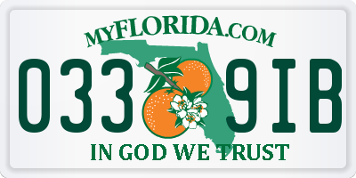 FL license plate 0339IB