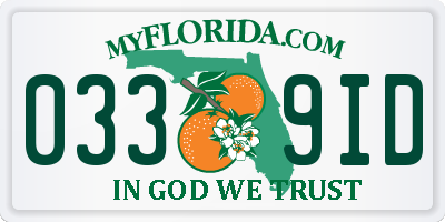 FL license plate 0339ID