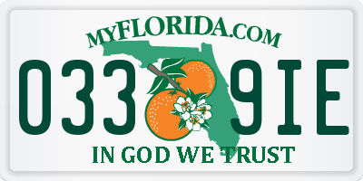 FL license plate 0339IE