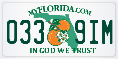 FL license plate 0339IM