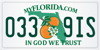 FL license plate 0339IS
