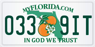 FL license plate 0339IT