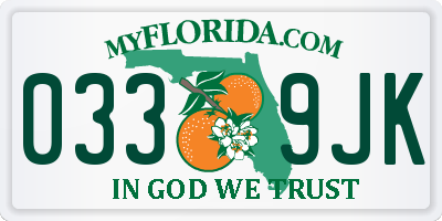 FL license plate 0339JK