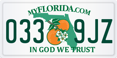 FL license plate 0339JZ