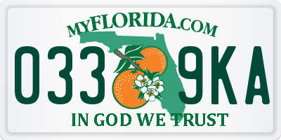 FL license plate 0339KA