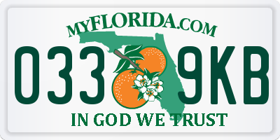 FL license plate 0339KB
