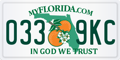 FL license plate 0339KC