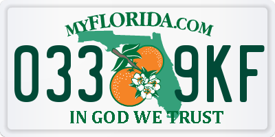 FL license plate 0339KF