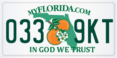 FL license plate 0339KT