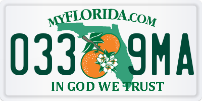 FL license plate 0339MA
