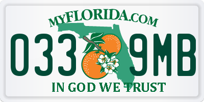 FL license plate 0339MB